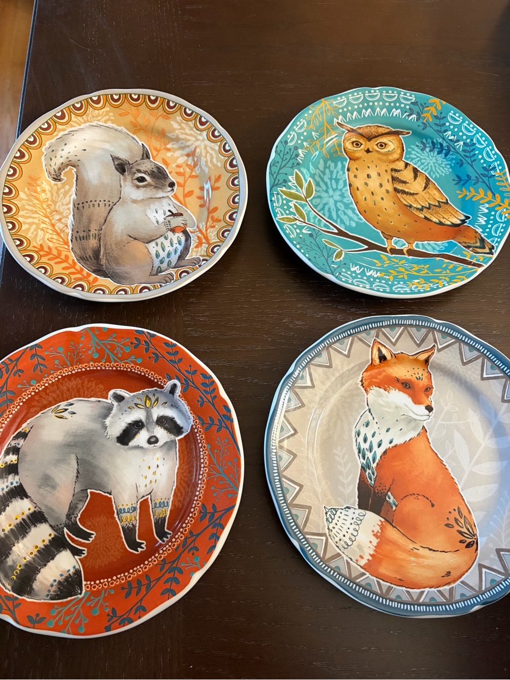 Pier 1 Autumn Splendor Set of 4 7.5 inch Plates HTF Excellent Unused Condition!